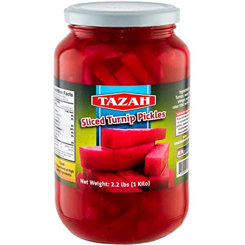Tazah Sliced Turnip Pickles 2.2 Pounds ~ Net 35.2 Oz