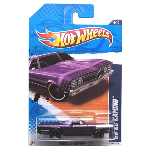 2011 HW Muscle Mania '68 El Camino Purple #104-244 Die-Cast Car
