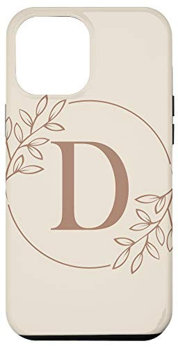 iPhone 12 Pro Max Noble Monogram Initial Letter D Floral Pattern Case