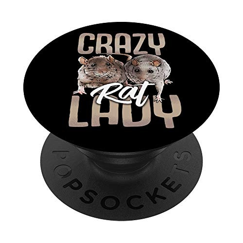 Crazy Rat Lady Rat Mom Mouse Cute Pet Rodent Owner Lover PopSockets Grip and Stand for Phones and Tablets