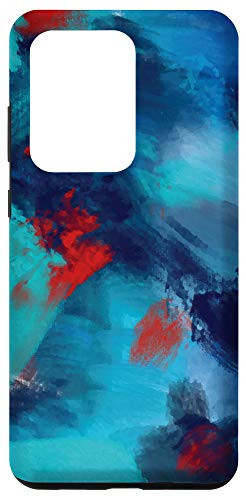 Galaxy S20 Ultra Design Gift Abstract Color Pattern Red Mint Blue Paint Case