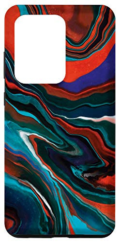 Galaxy S20 Ultra Design Gift Abstract Pattern Colorful Paint Black Blue Red Case