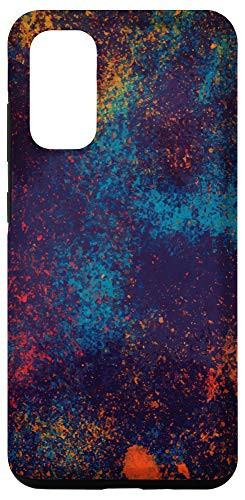Galaxy S20 Design Gift Abstract Pattern Paint Splashes Blue Red Orange Case