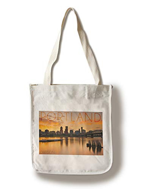 Lantern Press Portland Oregon City View at Sunset -100 percent Cotton Tote Bag Reusable- Lantern Press Portland Oregon City View at Sunset -100 percent Cotton Tote Bag Reusable-