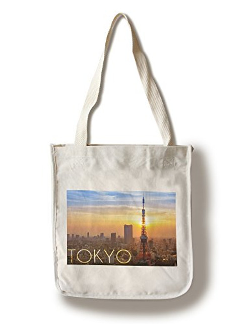 Lantern Press Tokyo Japan City View and Sunset -100 percent Cotton Tote Bag Reusable- Lantern Press Tokyo Japan City View and Sunset -100 percent Cotton Tote Bag Reusable-