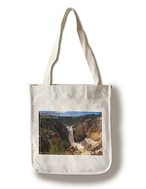 Lantern Press Yellowstone National Park Lower Yellowstone Falls Aerial -100 percent Cotton Tote Bag Reusable- Lantern Press Yellowstone National Park Lower Yellowstone Falls Aerial -100 percent Cotton Tote Bag Reusable-