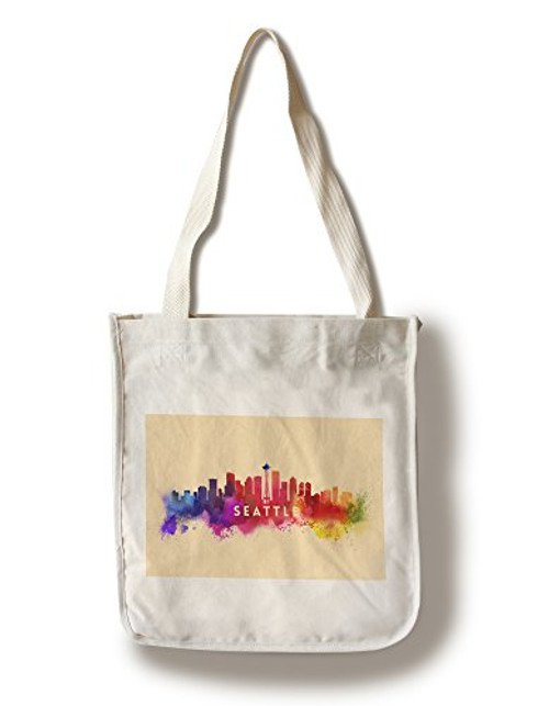 Lantern Press Seattle Washington Skyline Abstract -100 percent Cotton Tote Bag Reusable- Lantern Press Seattle Washington Skyline Abstract -100 percent Cotton Tote Bag Reusable-