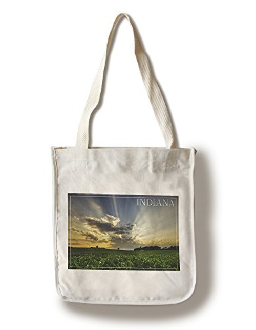 Lantern Press Indiana Farm and Sunrise -100 percent Cotton Tote Bag Reusable- Lantern Press Indiana Farm and Sunrise -100 percent Cotton Tote Bag Reusable-