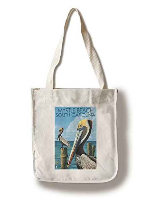 Lantern Press Myrtle Beach South Carolina Pelicans -100 percent Cotton Tote Bag Reusable- Lantern Press Myrtle Beach South Carolina Pelicans -100 percent Cotton Tote Bag Reusable-