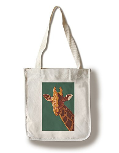 Lantern Press Giraffe Up Close -100 percent Cotton Tote Bag Reusable-