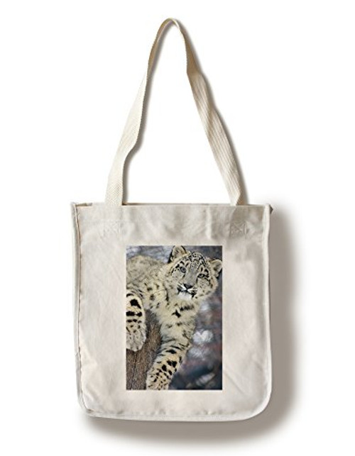 Lantern Press Snow Leopard -100 percent Cotton Tote Bag Reusable- Lantern Press Snow Leopard -100 percent Cotton Tote Bag Reusable-