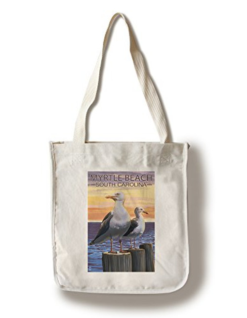 Lantern Press Myrtle Beach South Carolina Seagulls -100 percent Cotton Tote Bag Reusable- Lantern Press Myrtle Beach South Carolina Seagulls -100 percent Cotton Tote Bag Reusable-