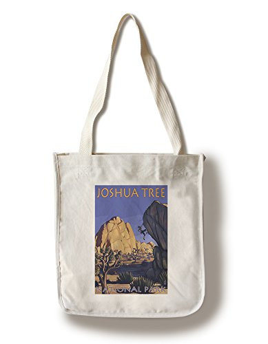 Lantern Press Joshua Tree National Park California Boulder Climber 25638 -100 percent Cotton Tote Bag Reusable-