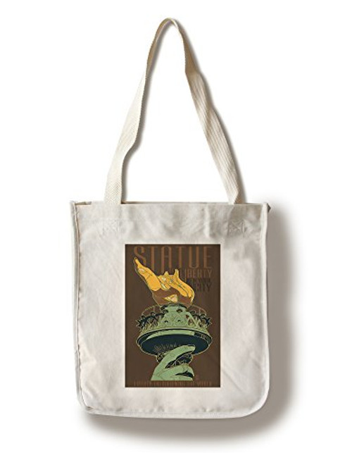 Lantern Press Statue of Liberty National Monument New York City NY Torch -100 percent Cotton Tote Bag Reusable- Lantern Press Statue of Liberty National Monument New York City NY Torch -100 percent Cotton Tote Bag Reusable-