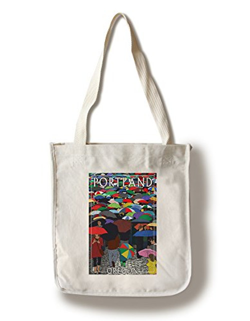 Lantern Press Portland Oregon Umbrellas -100 percent Cotton Tote Bag Reusable- Lantern Press Portland Oregon Umbrellas -100 percent Cotton Tote Bag Reusable-