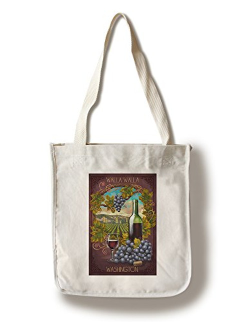 Lantern Press Walla Walla Washington Merlot -100 percent Cotton Tote Bag Reusable- Lantern Press Walla Walla Washington Merlot -100 percent Cotton Tote Bag Reusable-