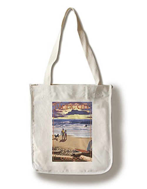Lantern Press Pacific City Oregon Sunset Beach Scene -100 percent Cotton Tote Bag Reusable- Lantern Press Pacific City Oregon Sunset Beach Scene -100 percent Cotton Tote Bag Reusable-