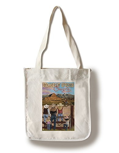 Lantern Press Steamboat Springs Colorado Cowgirls -100 percent Cotton Tote Bag Reusable-