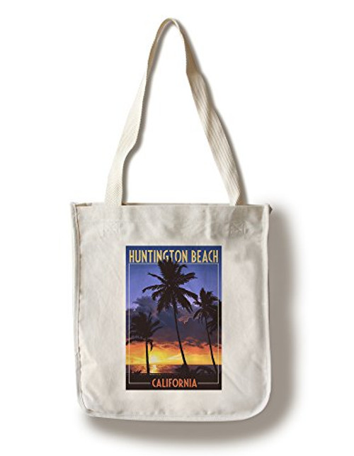 Lantern Press Huntington Beach California Palms and Sunset -100 percent Cotton Tote Bag Reusable- Lantern Press Huntington Beach California Palms and Sunset -100 percent Cotton Tote Bag Reusable-