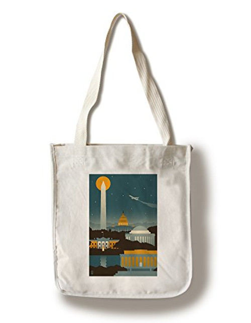 Lantern Press Washington DC Retro Skyline -no Text- -100 percent Cotton Tote Bag Reusable- Lantern Press Washington DC Retro Skyline -no Text- -100 percent Cotton Tote Bag Reusable-