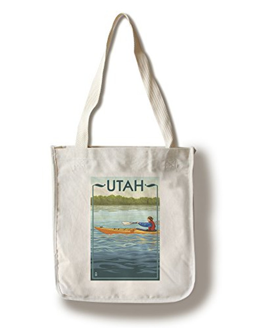Lantern Press Utah Kayak Scene -100 percent Cotton Tote Bag Reusable- Lantern Press Utah Kayak Scene -100 percent Cotton Tote Bag Reusable-