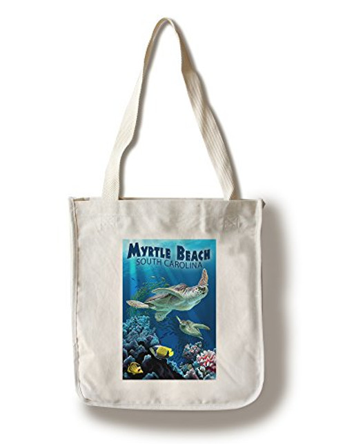 Lantern Press Myrtle Beach South Carolina Sea Turtles Swimming -100 percent Cotton Tote Bag Reusable- Lantern Press Myrtle Beach South Carolina Sea Turtles Swimming -100 percent Cotton Tote Bag Reusable-