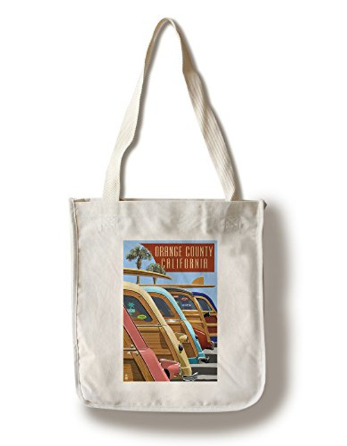 Lantern Press Orange County California Woodies Lined Up -100 percent Cotton Tote Bag Reusable- Lantern Press Orange County California Woodies Lined Up -100 percent Cotton Tote Bag Reusable-