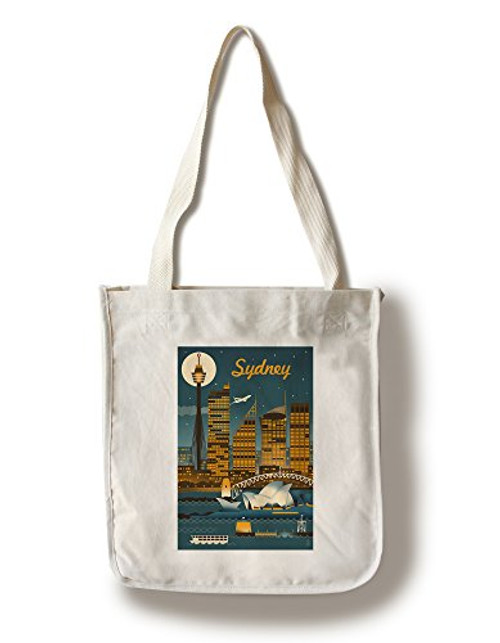Lantern Press Sydney Australia Retro Skyline 50476 -100 percent Cotton Tote Bag Reusable- Lantern Press Sydney Australia Retro Skyline 50476 -100 percent Cotton Tote Bag Reusable-