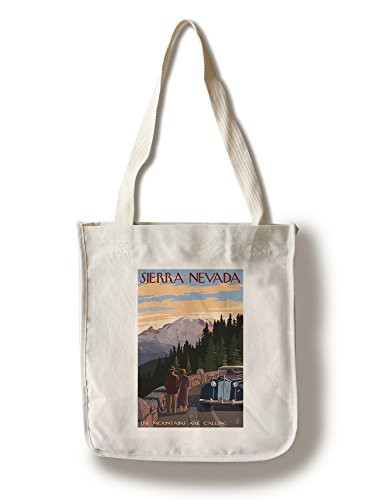 Lantern Press Sierra Nevada The Mountains are Calling -100 percent Cotton Tote Bag Reusable-