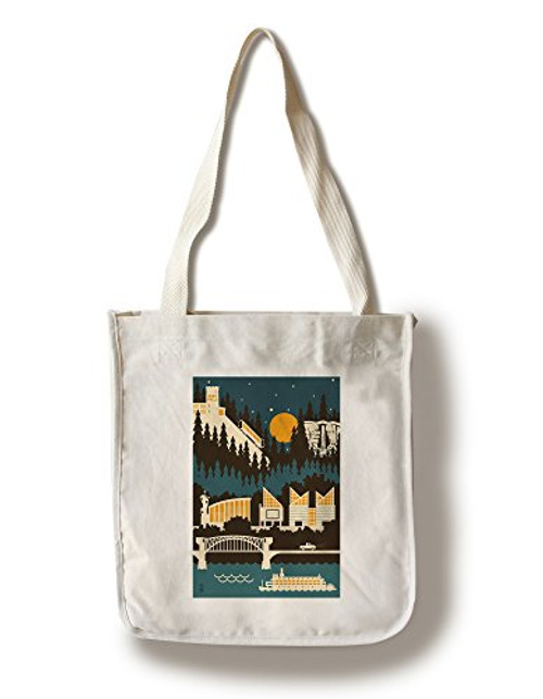 Lantern Press Chattanooga Tennesseee Retro Skyline -no Text- -100 percent Cotton Tote Bag Reusable- Lantern Press Chattanooga Tennesseee Retro Skyline -no Text- -100 percent Cotton Tote Bag Reusable-