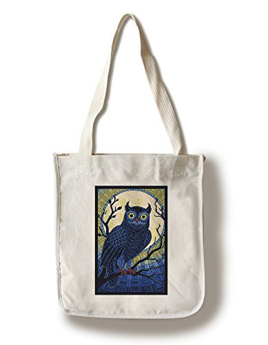 Lantern Press Owl Paper Mosaic -100 percent Cotton Tote Bag Reusable-