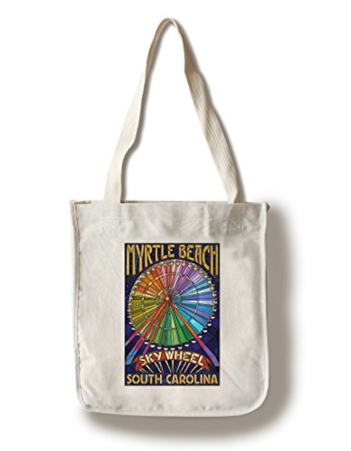 Lantern Press Myrtle Beach South Carolina SkyWheel -100 percent Cotton Tote Bag Reusable- Lantern Press Myrtle Beach South Carolina SkyWheel -100 percent Cotton Tote Bag Reusable-