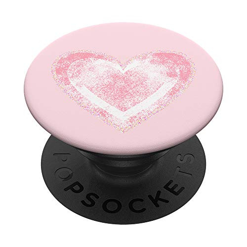 Baby Pink Pop Socket with Heart - Big Heart Love for Girls PopSockets Grip and Stand for Phones and Tablets