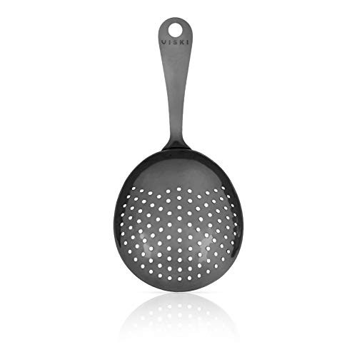 Viski 5780 Warren Gunmetal Black Julep Strainer