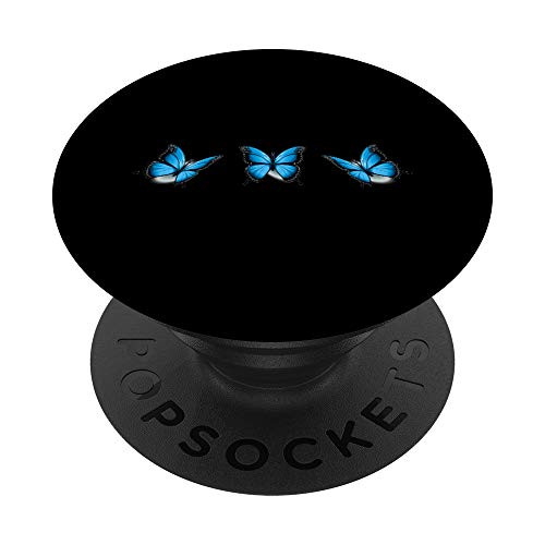 Blue Butterfly Aesthetic Blue Butterflies Teen Girls Women PopSockets PopGrip- Swappable Grip for Phones  and  Tablets