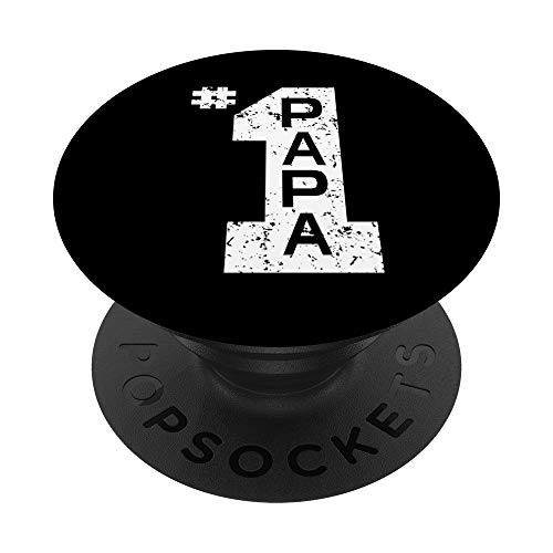 #1 Papa Number One Papa Dad Father Grandpa Father's Day Gift PopSockets PopGrip- Swappable Grip for Phones  and  Tablets