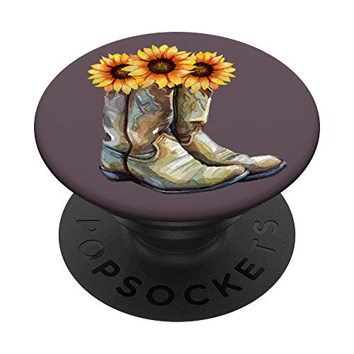 Little Bit Hippie Lotta Bit Country Cowgirl Boots PopSockets PopGrip- Swappable Grip for Phones  and  Tablets