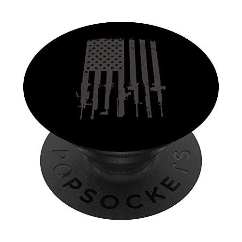 Patriotic USA Flag Guns Vintage 2nd Second Amendment AR15 PopSockets Grip and Stand for Phones and Tablets