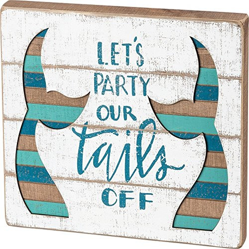 Primitives by Kathy Slat Box Sign - Let's Party Our Tails Off Home Decor