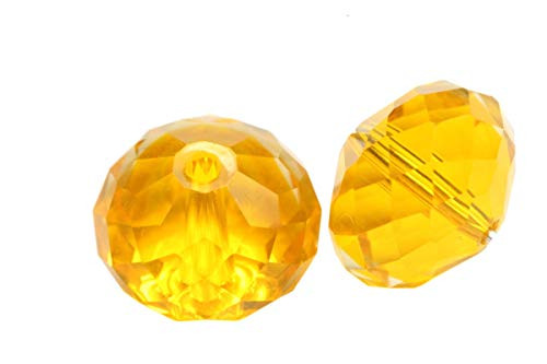 100pcs 6mm Adabele Austrian Rondelle Crystal Beads Light Topaz Rondelle Spacer Compatible with 5040 Swarovski Crystals Preciosa SS1R-608