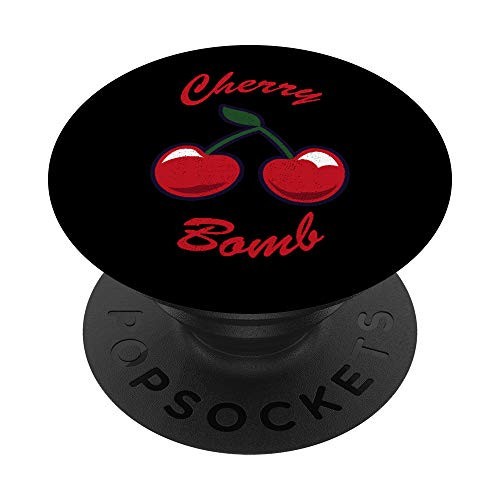 Cool Cherry bomb. 70s 80s 90s Fruit Retro PopSockets PopGrip- Swappable Grip for Phones  and  Tablets
