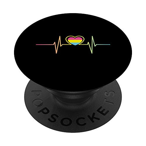 Heartbeat Pulse Pansexual Queer Pride Flag PopSockets PopGrip- Swappable Grip for Phones  and  Tablets