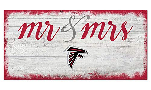 NFL Atlanta Falcons Unisex Atlanta Falcons Script Mr  and  Mrs Sign Team Color 6 x 12