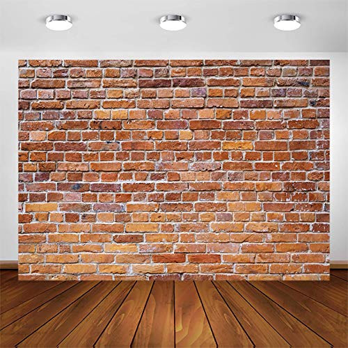 Avezano Red Brick Wall Backdrop for Photography Retro Birthday Party Rustic Brick Wall Decorations Photoshoot Background Baby Kids Cake Smash Portrait Backdrops for Photo Studio -7x5ft-