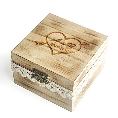 LOVEhandmade Custom Ring Box Rustic Wedding Personalized Ring Bearer Box Wooden Ring Bearer Box Wooden Square Box