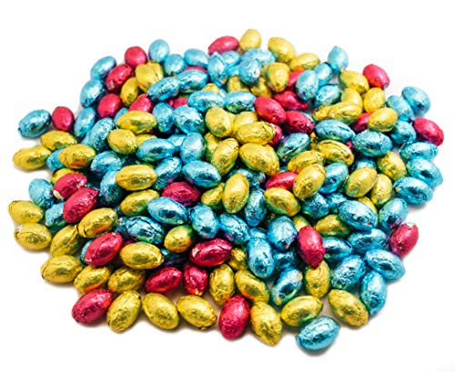 Milk Chocolate Easter Eggs - 2 LB Resealable Stand Up Candy Bag - Individually Wrapped Chocolates in Pastel Foil - Bulk Easter Egg Chocolate Candy - Assorted Colors