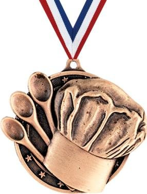 Crown Awards Cooking Medals - 2" Bronze Third Place Cook Off Medal Prime