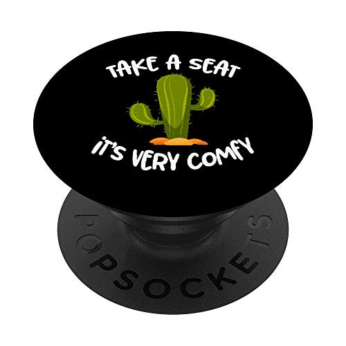 Funny Cactus Joke - Take A Seat PopSockets PopGrip- Swappable Grip for Phones  and  Tablets