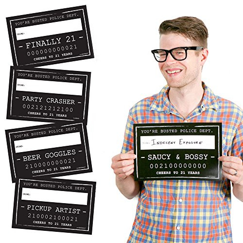 Big Dot of Happiness Finally 21 - 21st Birthday Party Mug Shots - Birthday Photo Booth Props Party Mugshot Signs - 20 Count Big Dot of Happiness Finally 21 - 21st Birthday Party Mug Shots - Birthday Photo Booth Props Party Mugshot Signs - 20 Count