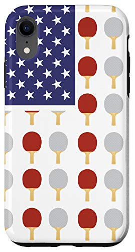 iPhone XR Table Tennis Ping Pong American Flag Cool Sports Lover Gifts Case